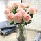 Amzali 10PCS Artificial Flowers, Silk Artificial Rose Flowers Real Looking Blush Flower Home Decorations for Bridal Wedding Bouquet, Birthday Flowers Bunch Hotel Party Garden Floral Decor (Pink)